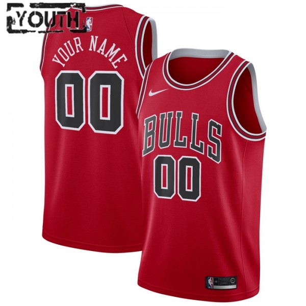Chicago Bulls Trikot Benutzerdefinierte Nike 2022-23 Icon Edition Rot Swingman - Kinder